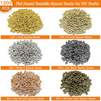 1200pcs Flat Round Rondelle Spacer Beads for DIY Crafts,6 Colors Disc Spacer Loose Beads Spacers Beads for DIY Jewelry Making,Bracelet Necklace Earring Bracelet Crafts Supplies - color: 1200pcs;Gold,K gold,White k,Gun black,Red bronze,Antique cyan