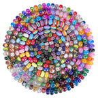 European Large Hole Beads Spacer Beads Charm Fairy Wands Beads Rhinestone Craft Beads for DIY Bracelet Jewelry Making (9 Style 180 Pieces) - color: 9 Style 180 Pieces