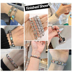 Italian Charms Bracelet Sets with 1Pcs Starter Brascelet 9Pcs Charms 9mm Italian Modular Charm Bracelet DIY Module Jewelry Gifts - color: B-Starter Bracelet Set-20PcsBlack