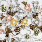 stino 100g Metal Pendant Charms for Jewelry Making, Bulk Silver & Gold Plated Charms for Braclet Necklace Crafts, Animal Plant Flower Pet and so on - color: Mouse Silver & Gold