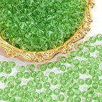 500PCS 6mm Round Crystal Glass Beads Faceted Spacer Beads Bulk for Jewelry Making Bracelets Necklace Earring Pendants Craft (Light Green) - color: Light Green, size: 6mm