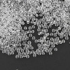 Perlin Glass Seed Beads 3mm 8/0 Round Mini Small Pony Beads 3300pcs for Making Earrings Bracelets Pendants Waist Jewelry DIY Handmade Transparent Color Kit (White) - color: White