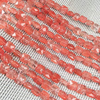 Natural Stone Beads Square Faceted Beading Watermelon Red Gemstone Loose Beads for Jewelry Making 7.9 inches 2 Strands - color: watermelon red stone