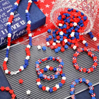 Red White Blue Star Polymer Clay Beads, 300pcs 4th of July Clay Beads for USA Independence Day 250th Anniversary Jewelry Making DIY Bracelet Necklace Craft Patriotic Party Supplies - color: Red White Blue A