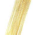10PCHN 10pcs 17.5inch 16K Gold Plated Finished Cable Chain Necklace Bulk Discount Jewelry Supply - color: Gold