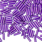 2000pcs Glass Bugle Beads, Tube Beads Bulk, Mini Long Tiny Small Waist Loose Spacer Embroidery Beaded for Bracelets Jewelry Making Sewing, Crafts, 2×6mm, Purple - color: Purple
