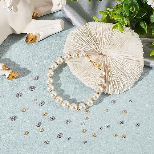 UNICRAFTALE 80pcs 3/4/5/6/8mm Stainless Steel Spacer Beads Metal Flower Shape Spacer Caps Half Round Bead Caps for Bracelet Jewelry Making - size: 3-6mm