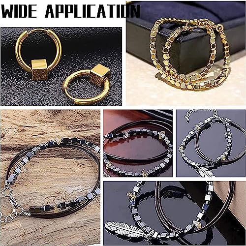 UNICRAFTALE 100pcs 4mm Stainless Steel Spacer Beads - Square, Smooth, Finding for DIY Bracelet, Necklace, Jewelry Making - color: Stainless Steel Color