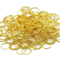 H&D 500pcs Round Edged Split Circular Ring Clips for Crystal Lamps, Crystal Curtain, Crystal Garland, Necklaces, Keys, Earrings, Jewelry Making and Craft Ideas (11mm, Golden) - color: Golden