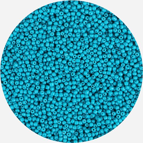 2200pcs Glass Seed Beads Bulk, 4mm 6/0 Pony Beads Bulk for Jewelry Making Mini Spacer Beads Loose Beads Craft Small Glass Seed Beads for DIY Bracelet Wrist (Malachite Blue) - color: Malachite Blue