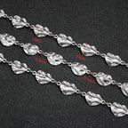 UMAOKANG 2 Yard Stainless Steel Heart Chains Bulk Silver Chain for Jewelry Making with Jump Rings Lobster Clasps - color: Silver Heart