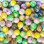 Mixed Lots Shiny AB Color Acrylic Bead DIY Beading Hairband Bracelets Necklace Craft Embelishment (Mixed Colors-Milk) - color: Mixed Colors-milk