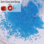5000pcs Glass Seed Beads, 3mm 8/0 Small Individual Color Seed Beads Mini Pony Bulk for DIY Bracelet Necklaces Wrist Jewelry Making, Frosted Silver Blue - color: Frosted Silver Blue