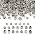 Craftdady 200pcs Antique Silver Tibetan European Large Hole Beads 20 Style Column Metal Loose Spacer Beads Barrel Tube Beads 5.5~9mm for DIY Craft Bracelet Necklace Jewelry Making - color: Antique Silver-20 style,10pcs/style
