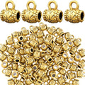 Joez Wonderful Links Bail Beads, Hypoallergenic Alloy Column Spacer Beads - color: Style D, 100 Gold
