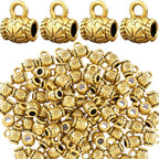 Joez Wonderful Links Bail Beads, Hypoallergenic Alloy Column Spacer Beads - color: Style D, 100 Gold