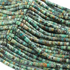 150pcs 2x4mm Natural African Turquoise Tube Shape Beads Loose Flat Round Cylinder Flat Spacer Green Stone Beads for Bracelet Earrings Jewelry Making - color: African Turquoise, size: 2x4mm Tube shape