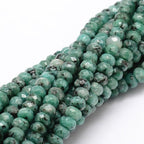 115pcs Natural Jade Disk Stone Beads 4x2mm Rondelle Faceted Dyed Stone Loose Spacer Beads for Jewelry Making Design Bracelet Necklace Keychain Phone Chain Lanyard Ornament, Cadet Blue - color: Cadet Blue