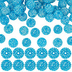 50PCS 20MM Blue Rhinestone Sparkly Beads with Hole Round Resin Bubblegum Disco Ball Shiny Crystal Charms Loose Spacer Bead Bulk for Jewelry Making Bracelets Earrings Keychains DIY Crafts - color: Blue, size: 20mm 50pcs