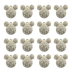 16-Pcs Crystal Jewelry Making Charms Silver Pendant Charm For Women Making Jewelry Crafts Rhinestone Charms - color: Mouse