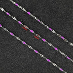 UMAOKANG 16.4 Feet Chains for Making Jewelry Stainless Steel Chain Roll with Jump Rings and Lobster Clasps Women Necklace Bracelet DIY Jewelry Findings - color: Steel-Purple