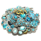 10PCs Mixed Style Rhinestones Snaps Jewelry Charms Buttons 18/20mm for Interchangeable Snaps Jewelry Making Women DIY Button Bracelets Necklaces Rings Brooch Accessories(Sky Blue) - color: Sky Blue