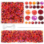TOAOB 1000pcs Briolette Crystals Glass Beads 4mm 6mm 8mm Rondelle Faceted Spacer Beads Red Loose Beads for Bracelets Necklace Earrings Jewelry Making - color: Red