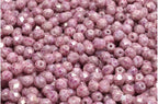 2.1oz (60 g) Mix of Unique Czech Bohemia Glass Pressed Beads, Dirty Pink Antique, Table Cut, Matte and Glossy, Faceted Fire Polish, Hand Made Set Kit BCV - color: Antique Dirty Pink