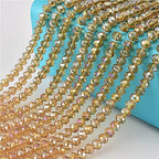 Jmassyang 6mm Briolette Rondelle Faceted Crystal Glass Beads for Jewelry Making Bracelets Necklaces Earrings (Gold Champagne AB, 450pcs) - color: Champagne Gold, size: 4x6mm