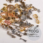 stino Metal Charms for Jewelry Making 100gram, Bulk Tibetan Silver & Gold Plated Trinkets for Earring Necklace Jewelry Making and Findings - color: Words Silver & Gold