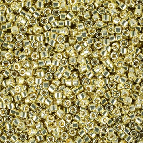 Miyuki Delica Seed Beads – Size 11/0 (1.6 mm), DB0412, Galvanized Yellow Dyed, 7.2 g, Approx. 1440 Beads, Made in Japan - color: DB0412 - Galvanized Yellow Dyed