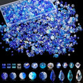 1000pcs Glass Beads for Jewelry Making Colorful Rainbow Craft Crystal Beads with Loose Beads Sparkly Beads for DIY Necklace Bracelet Earring(Blue) - color: Blue