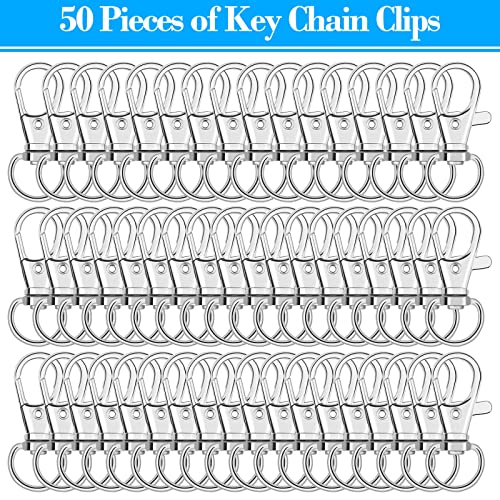 Anezus 100Pcs Key Chain Clip Hooks Swivel Lanyard Snap Hook Keychain Hooks for Lanyard Key Rings Crafting
