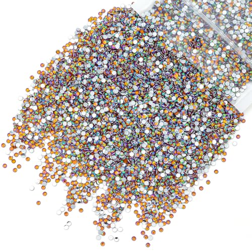 qiipii 10000PCS 2mm Tiny Orange Yellow AB Crystal Resin Rhinestones for Bedazzling Crafting SS6 Small Flatback Stones Bulk Diamonds Crystals Gems Charms for Nails Face Eyes Makeup Tumblers DIY Crafts - color: Crystal Orange Yellow Ab, size: 2mm Bulk
