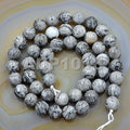 AD Beads Natural Gemstones 8mm Round Loose Beads 15'' ~ 16'' Pick Stone (Smooth Landscape) - color: Smooth Landscape