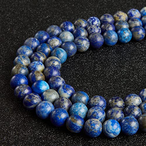45pcs 8mm Natural Lapis Lazuli Beads Gemstone Beads Round Loose Beads for Jewelry Making - color: Lapis Lazuli, size: 8mm