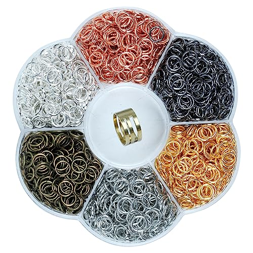 YAKA 12000Pcs 3mm1Box 6 Colors Open Jump Ring,Ring Jewelry Keychain for Jewelry Making Accessories,1Pcc Jump Ring Open/Close Tool and 1Pcs Clear Box (0.11"/3mm) - size: 0.11"