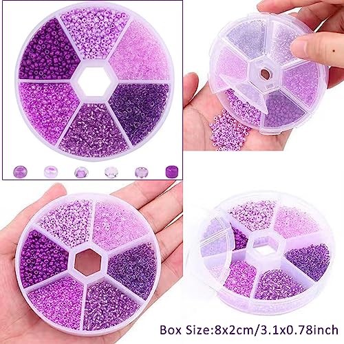 1 Box 3900pcs Mixed Color 2mm Glass Seed Beads-Small Round Spacer Loose Czech Beads for Jewelry Making Embroidery Accessories, (Pink) - color: Pink