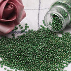 2100 Pcs Size 6/0 Glass Seed Beads, 4 mm Emerald Green Small Mini Spacer Loose Pony Beads for Jewelry Making and DIY Crafts - color: Emerald Green, size: Large