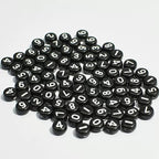 1000Pcs Acrylic Number Beads Round Number Round Beads 4x7mm Mixed Number Beads, for Jewelry Bracelets Necklaces Key Chains Making (Black White) - color: Black White