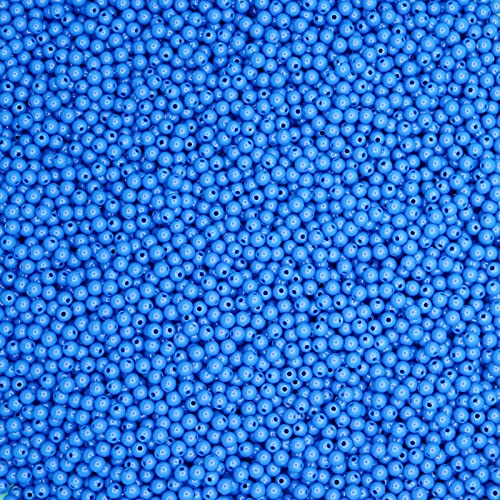 600 Dark Blue Acrylic Beads for Jewelry Making - Bulk 6mm Round Loose Ball Beads with 1.5mm Hole for Bracelets, Necklaces, Earrings - color: Dark Blue, size: 6mm - 600Pcs