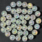 AB Color Noctilucence Acrylic Cube Bead DIY Beading Hairband Bracelets Necklace Craft Embelishment (Shiny Glitter-Round) - color: Shiny Glitter-Round