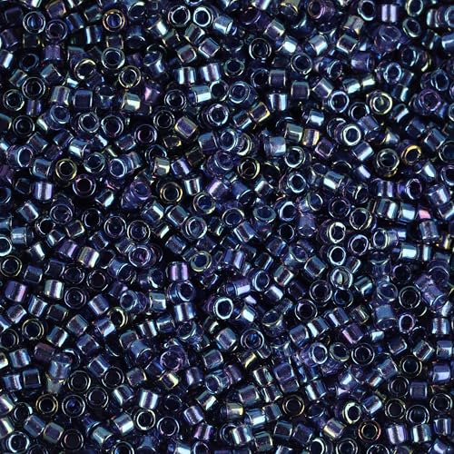 Miyuki Delica Seed Beads – Size 11/0 (1.6 mm), DB2386, Fancy Lined Han Blue, 7.2 g, Approx. 1440 Beads, Made in Japan - color: DB2386 - Fancy Lined Han Blue