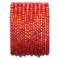 BEADIA Faceted Natural Red Agate Stone Rondelle 3x4mm Loose Semi Gemstone Beads for Jewelry Making 38cm - color: Red Agate Faceted Rondelle, size: 3x4mm