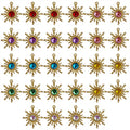 Sun Star Charms Baroque Boho Crystal Gold Plated Resin Gypsy Pendant Alloy for Jewelry Making DIY Craft Bracelet Necklace Earring - color: Sun-Mix-28Pcs