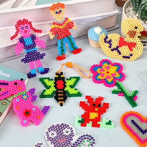 20 Pieces 5mm Fuse Beads Pegboards Clear Animal Shape Plastic Pegboards Craft Tray with 20 Pieces Colorful Cards for Kids DIY Craft Beads (Pack of 2) - size: zzzz-s (Pack of 2)