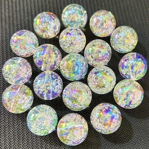 Mixed Lots Shiny AB Color Acrylic Bubble Bead DIY Beading Hairband Bracelets Necklace Craft Embelishment (Clear AB-Bubble) - color: Clear AB-Bubble