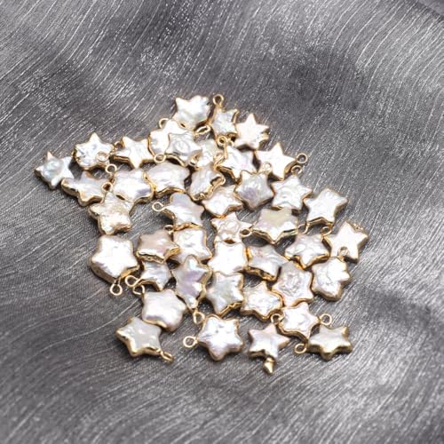 5 Pcs Natural Pearl Pendants Irregular Freshwater Pearl Pendant Charms for Jewelry Making Necklace Bracelet DIY Gift - color: star