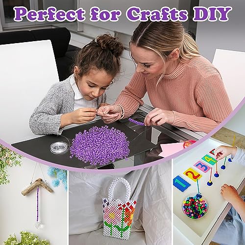 QPIXVB Pony Beads, 1100pcs, Plastic, Small, Barrel Shaped, Purple, for Jewelry Making, Hair Braids, Crafts - color: purple beads