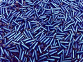 Czech Bugle Beads 40 gr / 1.4 oz Glass Tube Size #3 7mm (Royal Blue Silver Lined) - color: Royal Blue Silver Lined